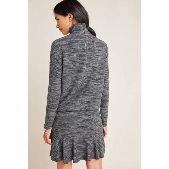 New Anthropologie Bailey 44 Greta Mock-Neck Long Sleeve Mini Dress $160 XS Gray - Picture 4 of 5